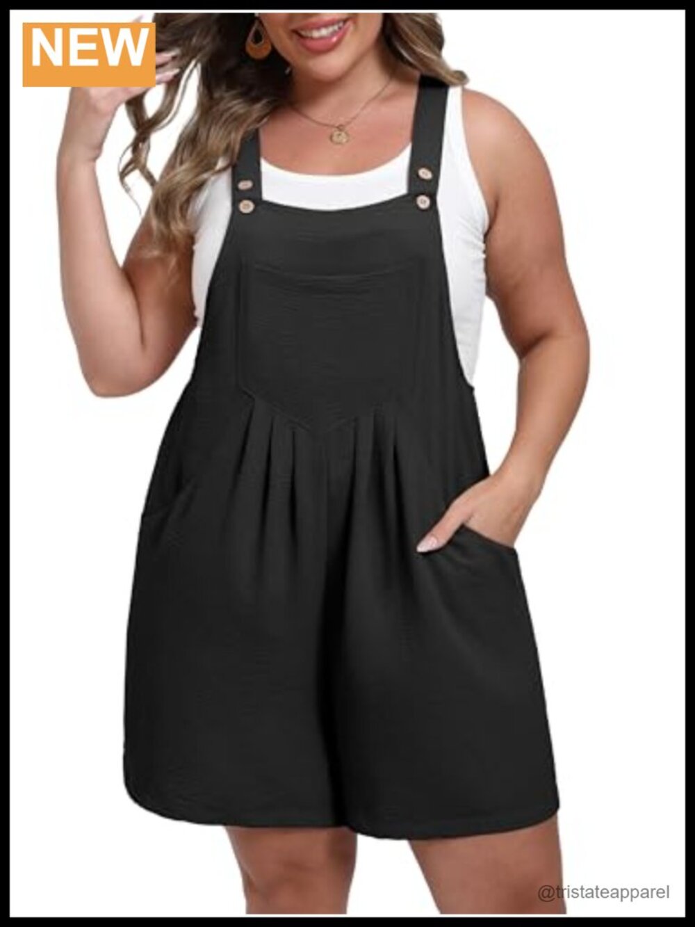Plus Size Rompers for Women Adjustable Short Overalls Wide Leg Jumpsuit Pockets